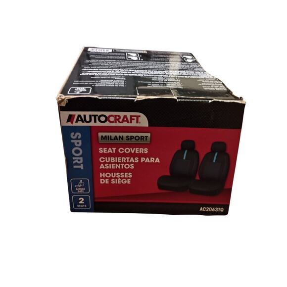 Autocraft Milan Sport Seat Leather Covers Set AC2063TQ Black & Mint Teal Green - Picture 9 of 9